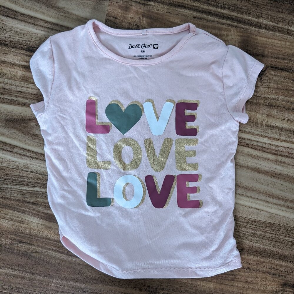 InstaGirl Pink "Love" Graphic Tee - Size S (4)